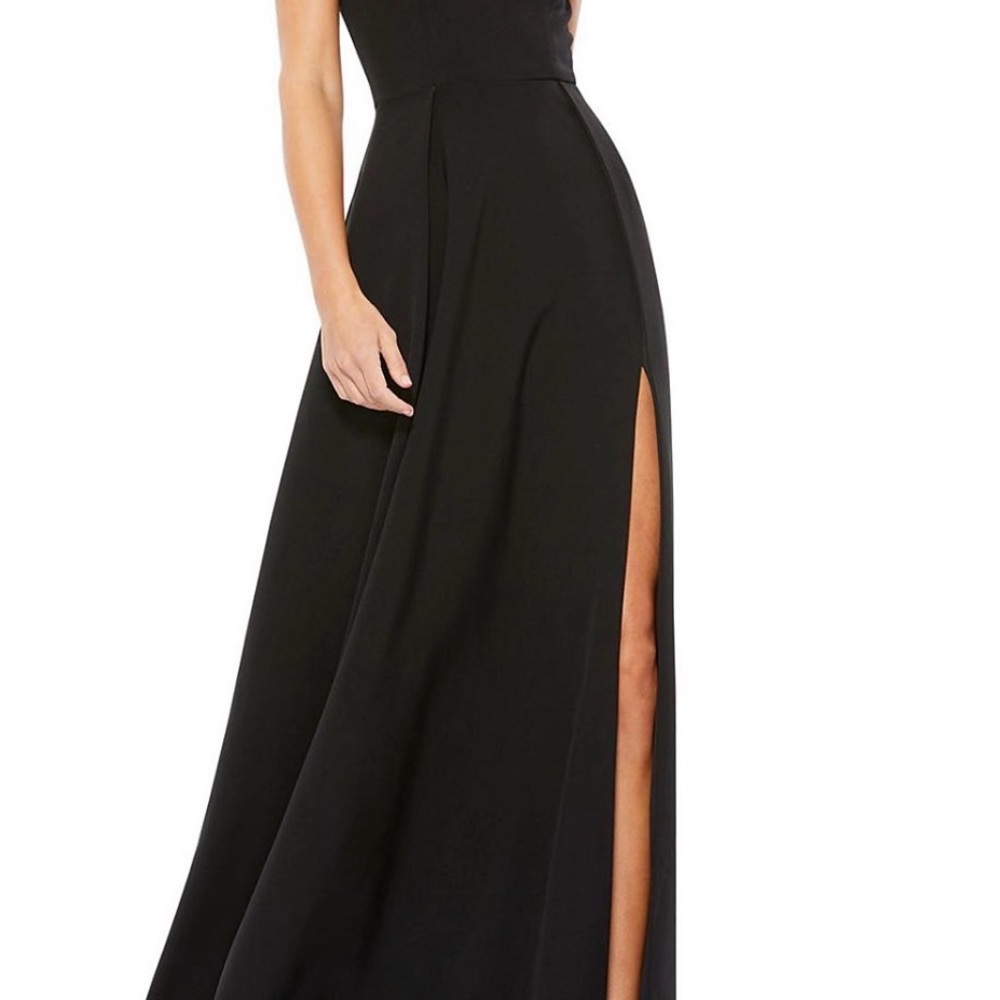 Mac Duggal Black Maxi Dress with Slit